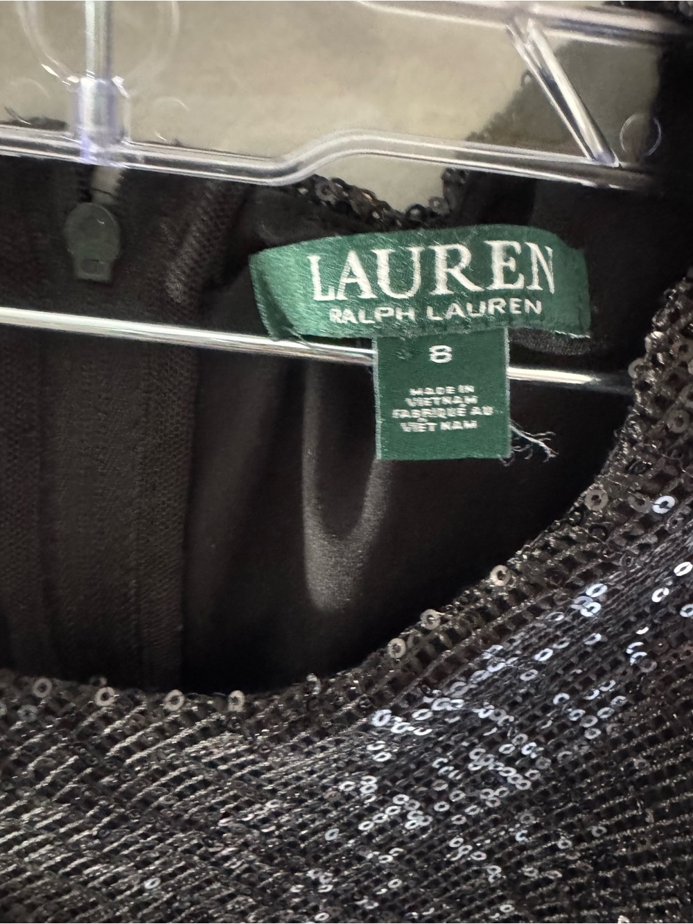 Lauren Ralph Lauren Black Sequin Sleeveless Shift Dress - Picture 2 of 12